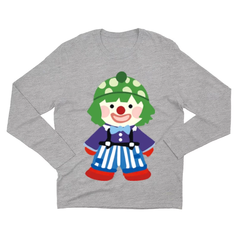 Bunter Clown mit grüner Mütze Herren Langarm T-Shirt