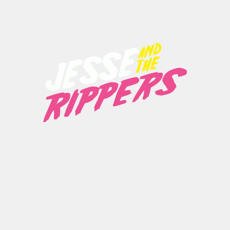 Pink and Yellow "And The Rippers" Retro Logo Design Male Tank Top