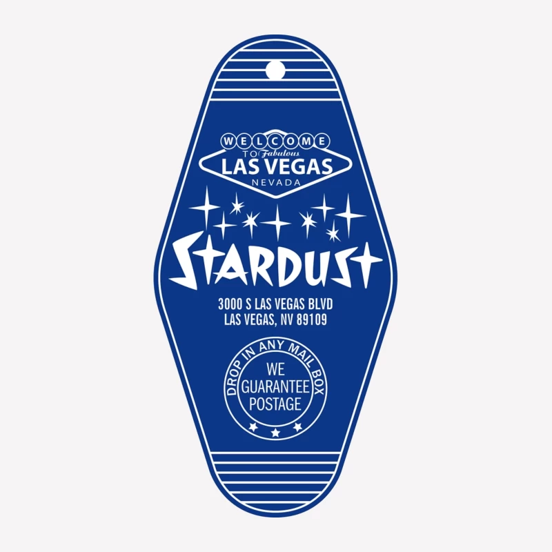 Vintage Stardust Las Vegas Hotel Blue Key Tag Design Male T-Shirt