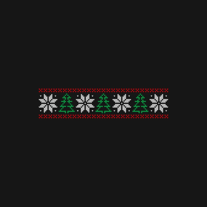 Motif de Noël avec sapins et flocons Homme Manches Longues T-Shirt