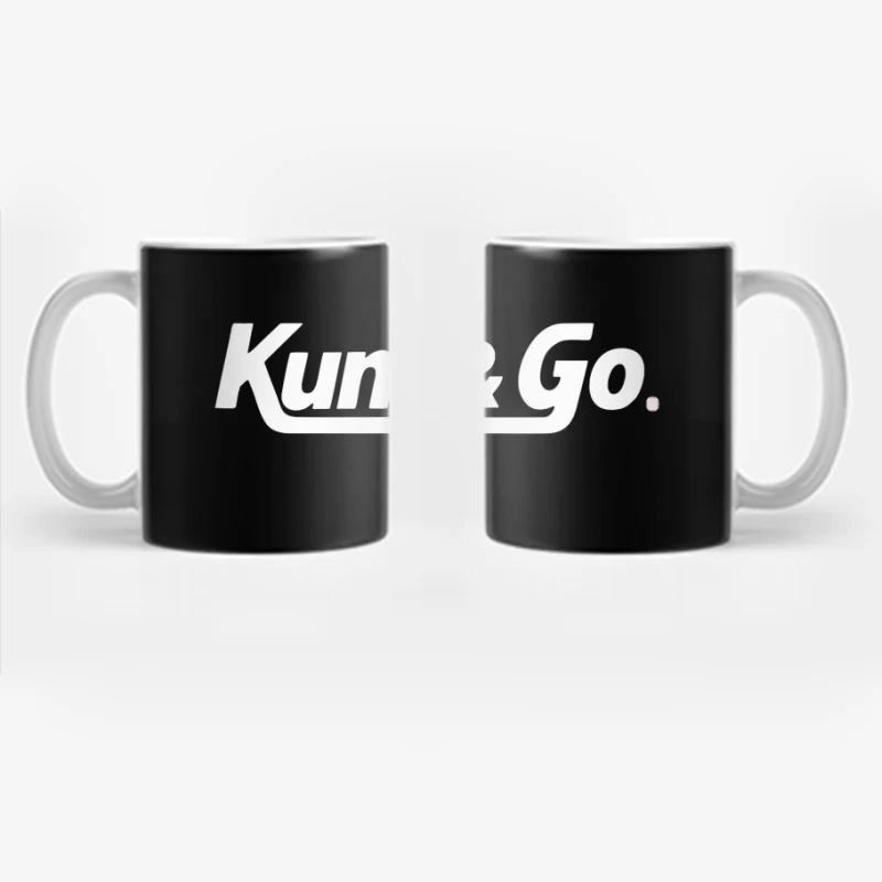 White Outlined Kum & Go Logo Design Coffee Mug