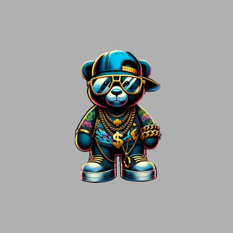Hip-Hop Teddy Bär mit Goldschmuck Herren Tanktops