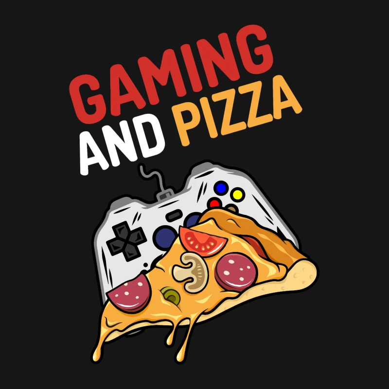 Gaming und Pizza Spaß Herren T-Shirt