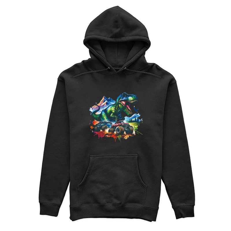 Dinosaurier und Monstertrucks Abenteuer Damen Pullover Hoodie