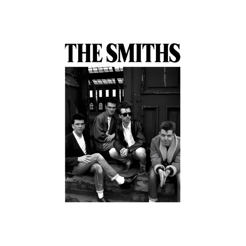 The Smiths: Iconic 1980s British Alternative Rock Band in Black and White Pin