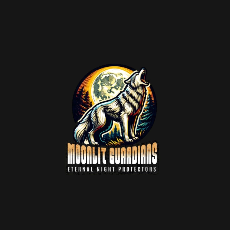 Mondwächter Wolf Heulen Nachtwald Herren Langarm T-Shirt