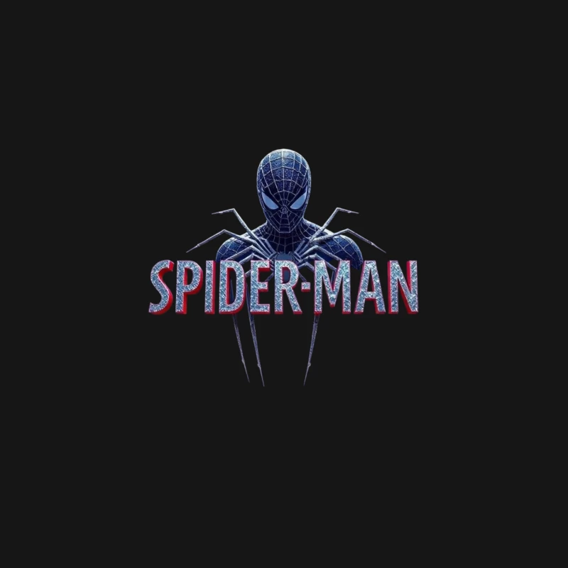 Spider-Man Black Suit Logo with Classic Text Design Male Long Sleeve T-Shirt