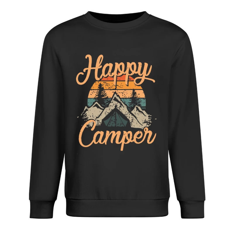 Fröhlicher Camper mit Berglandschaft Herren Pullover Sweatshirt