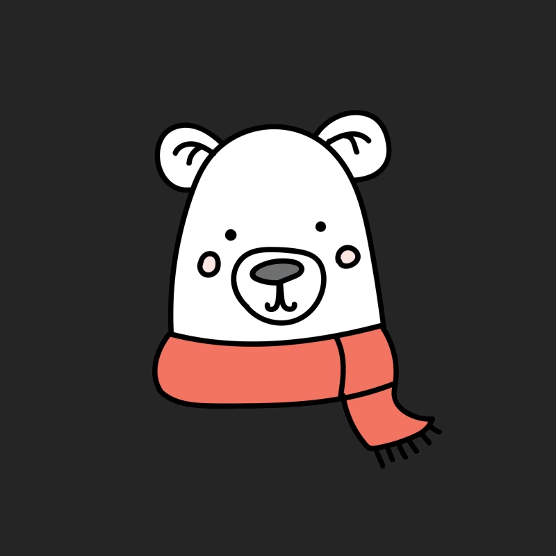Illustration d'ours polaire avec écharpe Homme Sweat-shirt à enfiler