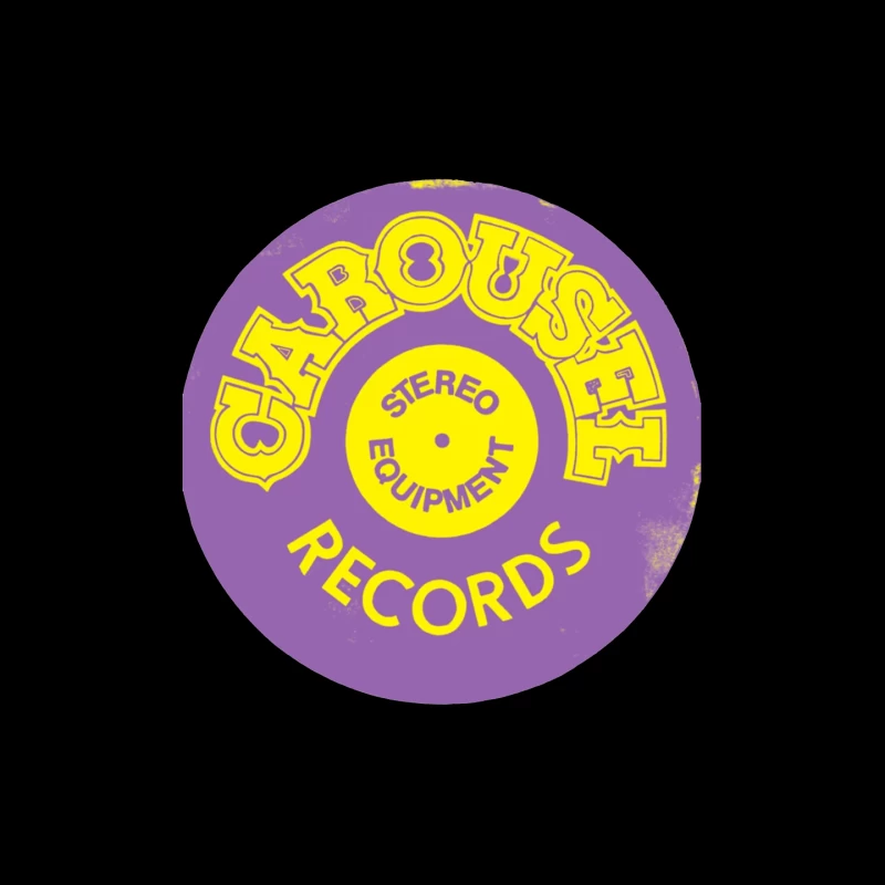 Vintage Carousel Records Stereo Equipment Label Design Mouse Pad