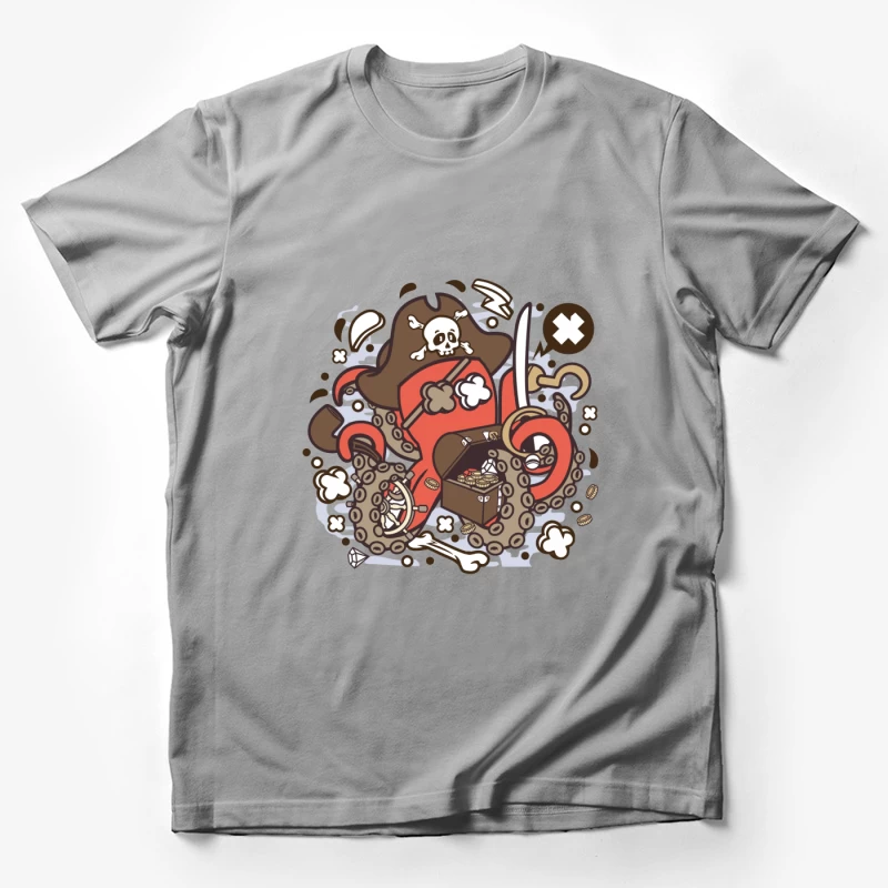Poulpe Pirate avec Trésor et Épée Homme T-Shirt