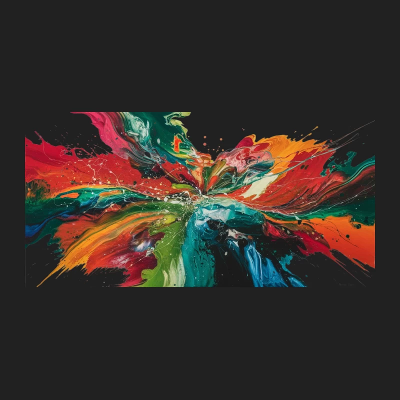 Vibrant Abstract Splatter: A Dynamic Explosion of Color Bucket Hat