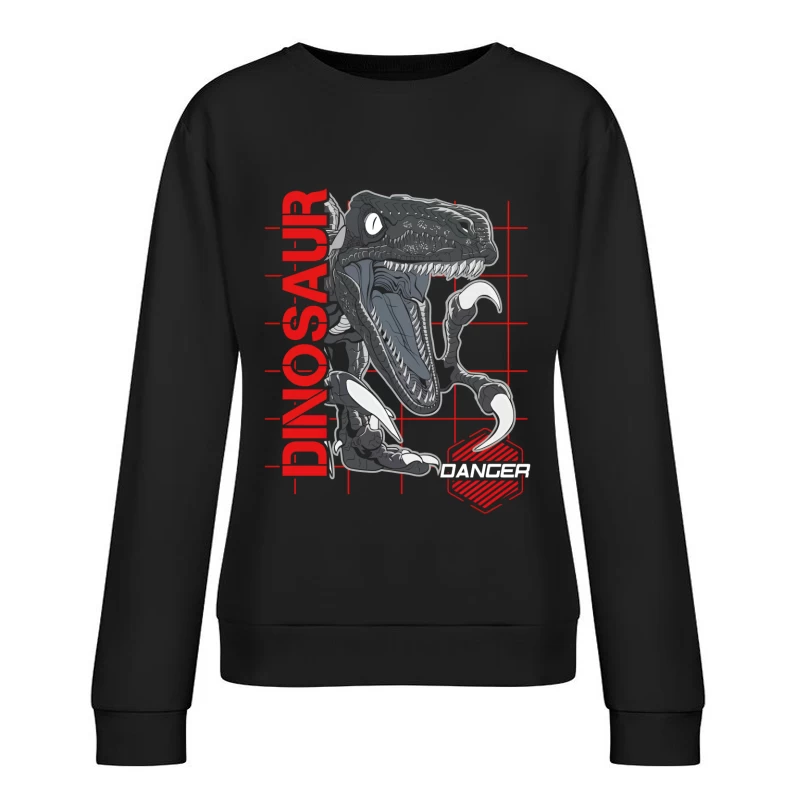 Prehistoric Predator – Velociraptor in Action Female Pullover Sweatshirt