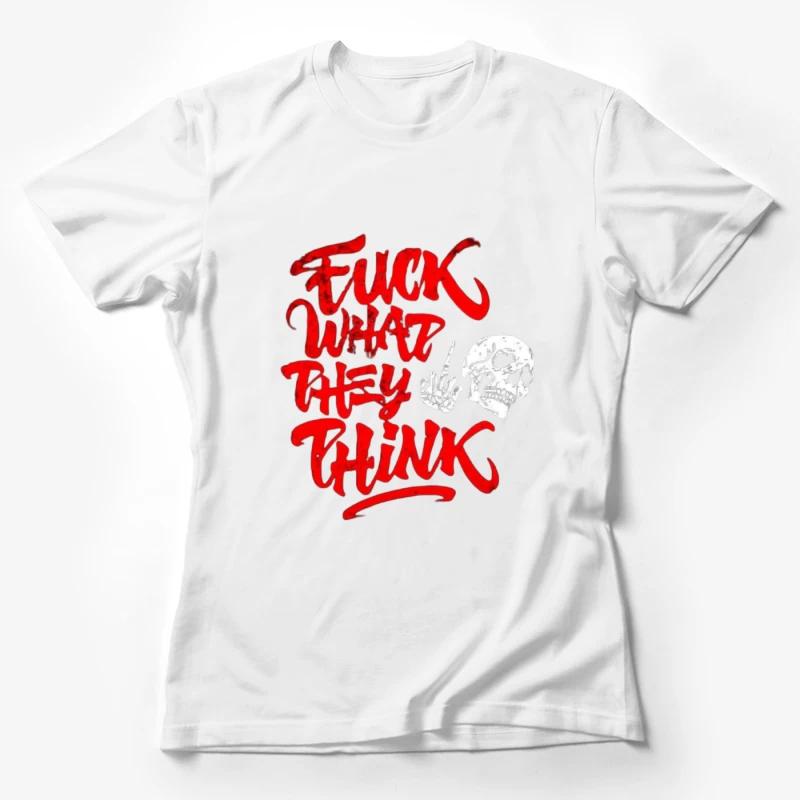 Rebellious Skull Graffiti Art Female T-Shirt