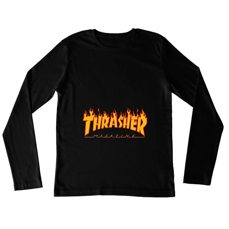 Logo en flammes du magazine Thrasher Femme Manches Longues T-Shirt