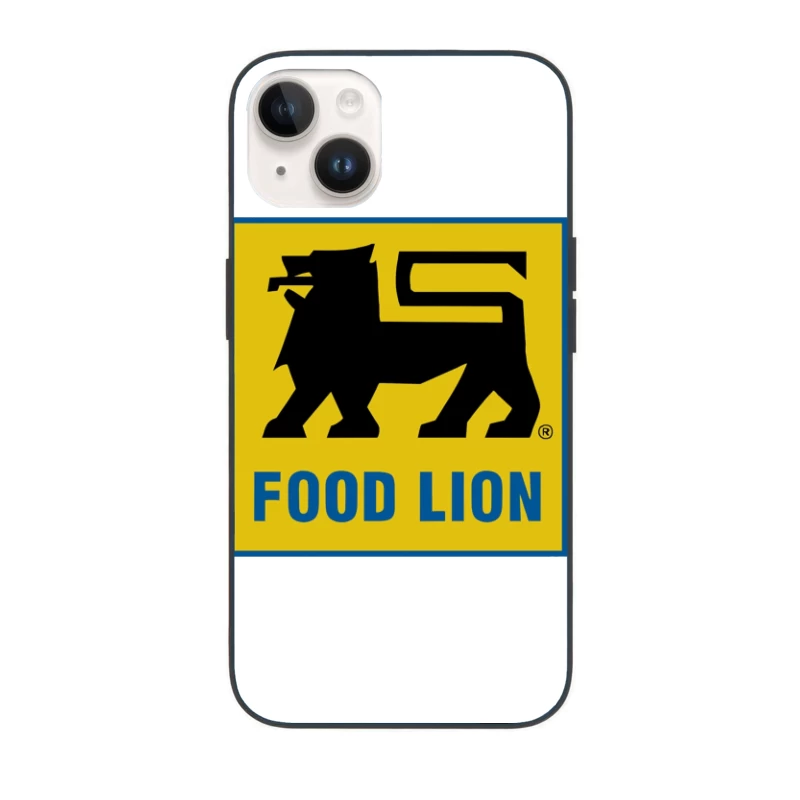 Food Lion Supermarket Chain Logo with Black Lion on Yellow Background iPhone Case