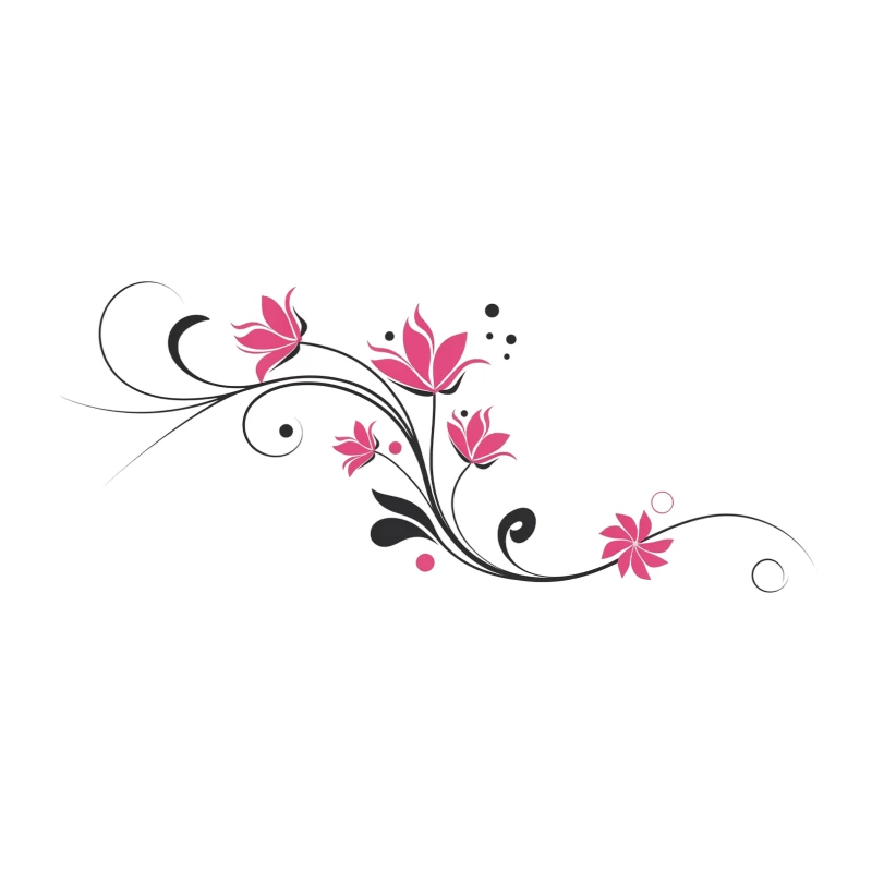 Elegant Pink Floral Swirl Design Tapestry