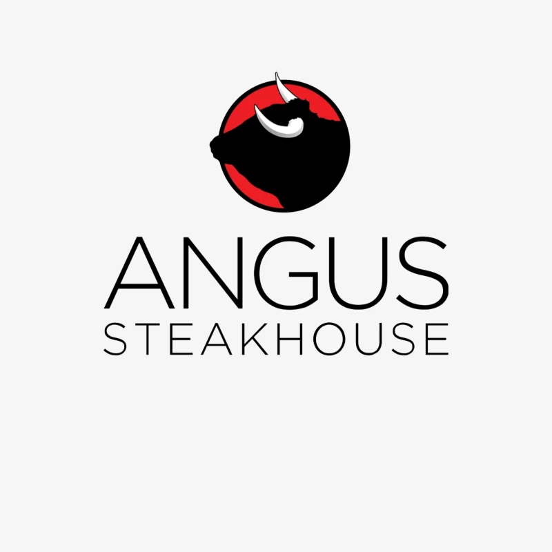 Angus Steakhouse Modern Logo with Bull Silhouette Female Long Sleeve T-Shirt