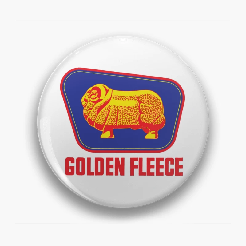 Vintage Golden Fleece Logo with Geometric Sheep Design Pin