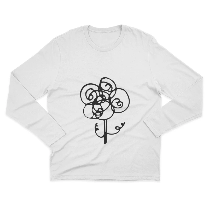 Fleur abstraite tourbillonnante Homme Manches Longues T-Shirt