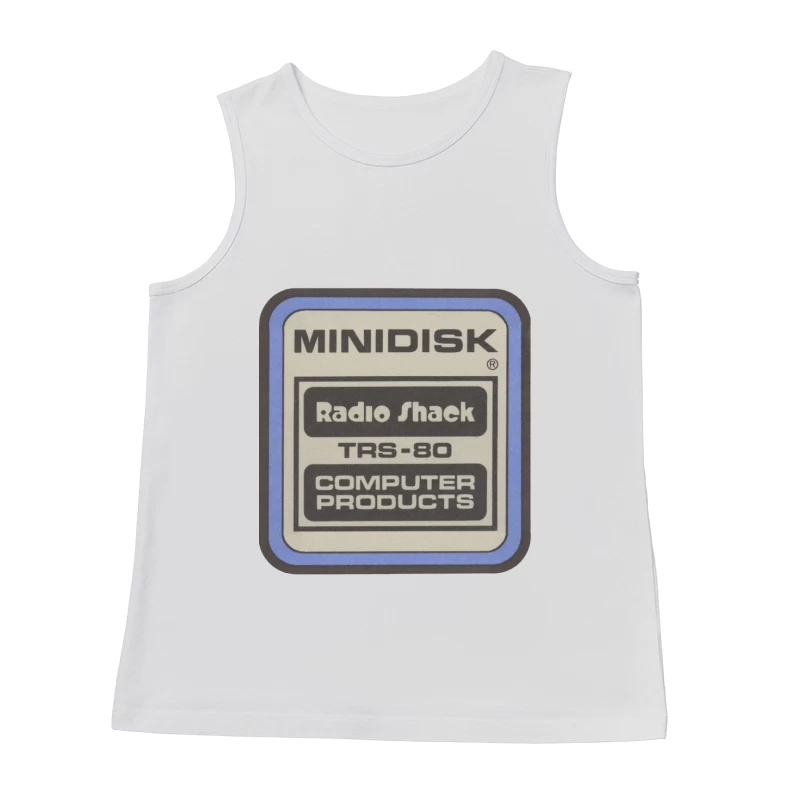 Vintage Radio Shack TRS-80 Minidisk Computer Products Label Male Tank Top