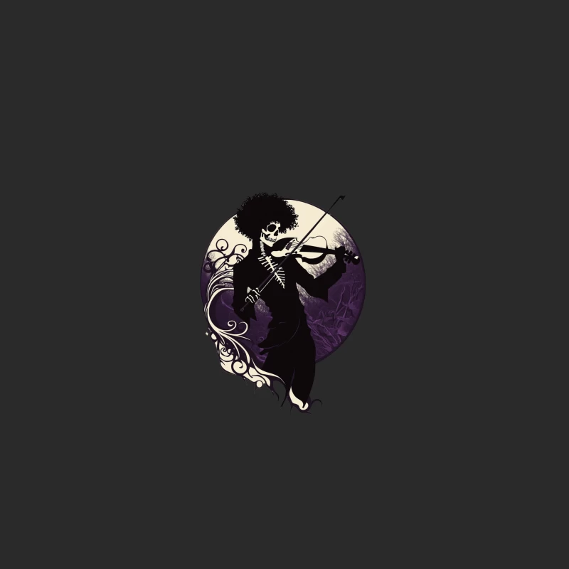 Gothic Skeleton Violinist with Afro under Moonlight Baseball Cap
