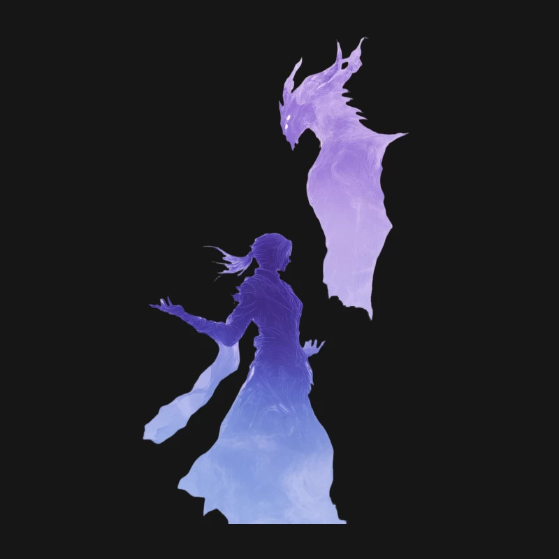 Ethereal Summoning: Dragon Silhouette in Purple Fantasy Female Long Sleeve T-Shirt