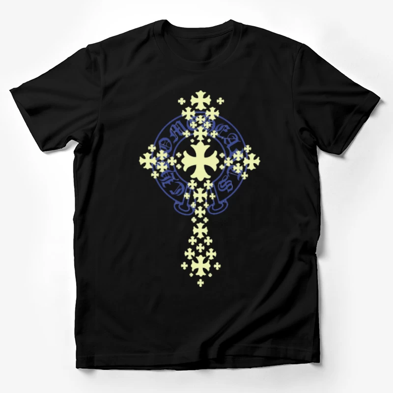 Kreatives Kreuzdesign mit Text Herren T-Shirt