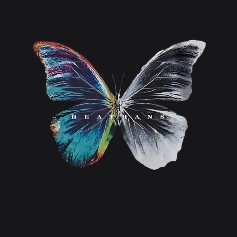 Design de papillon avec des ailes noires et colorées Homme Sweat à capuche