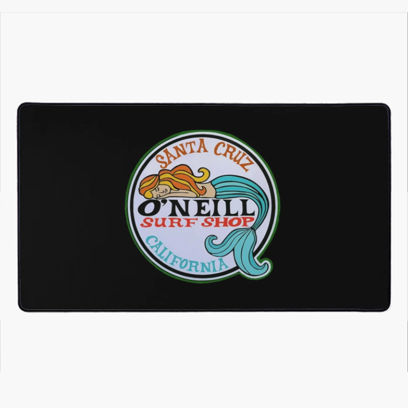 Vintage O'Neill Surf Shop Logo from Santa Cruz, California Desk Mat