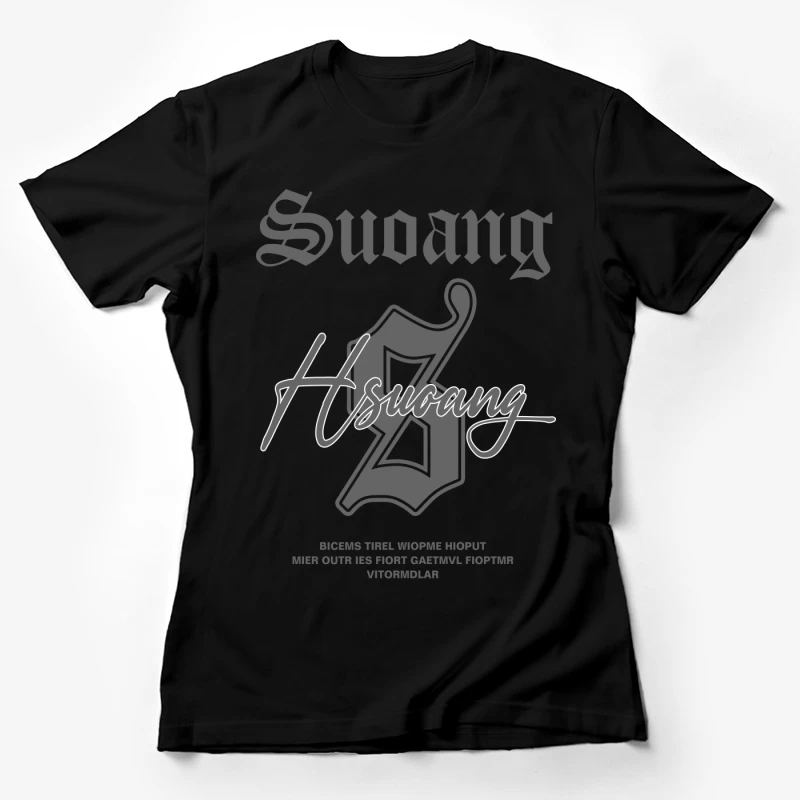 Gothic Typografie Design Damen T-Shirt