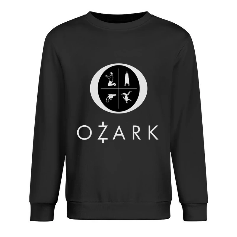 Ozark TV Series Logo with Symbolic Elements Male Pullover Sweatshirt