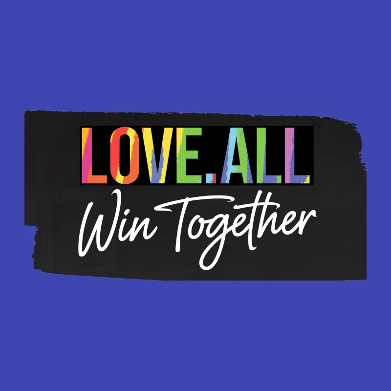 Colorful Unity Message: Love All and Win Together Bucket Hat