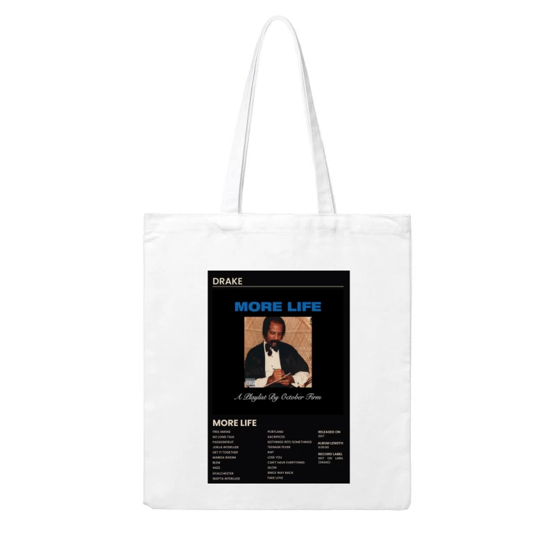 Drake's "More Life" Album Cover and Tracklist Cotton Tote Bag
