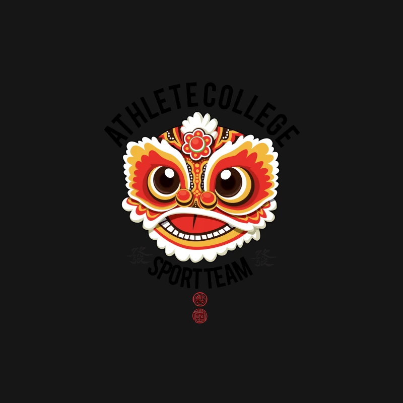 Chinesischer Löwenkopf Illustration Damen Langarm T-Shirt