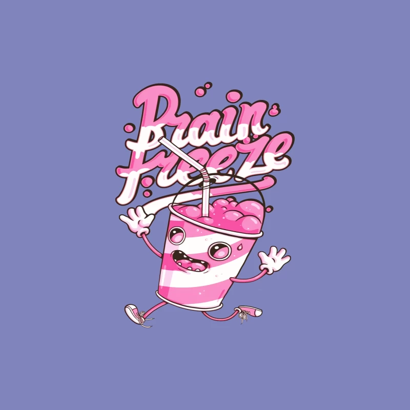 Fun Cute Cartoon Drink with Brain Freeze iPhone Case