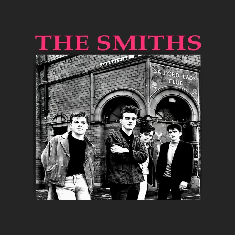 The Smiths Band Outside Historic Salford Lads Club - Iconic Black and White Photograph Male Pullover Sweatshirt