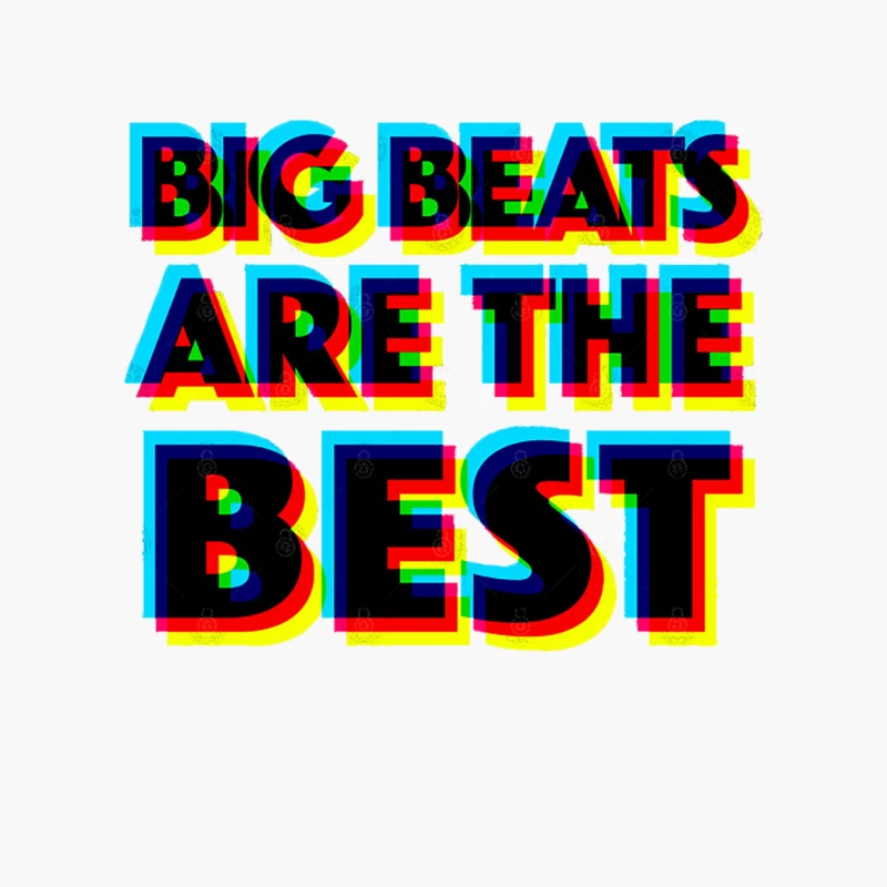 Big Beats Are The Best - 3D Typographic Design Cotton Tote Bag