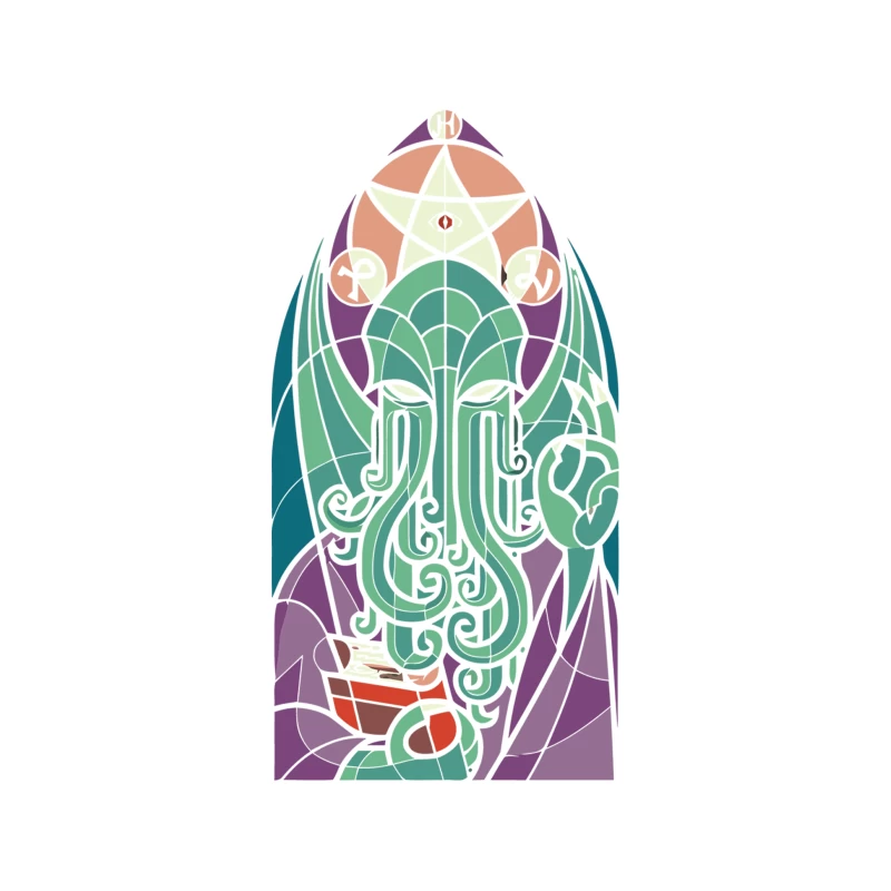 Art Nouveau Cthulhu: Stained Glass Cosmic Horror Tapestry