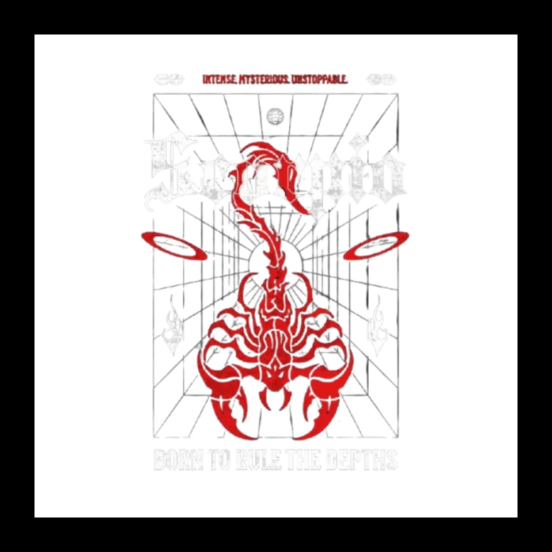 Red Mystical Scorpion with Geometric Pattern Pin