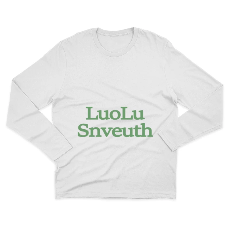 Grüner Textdesign Herren Langarm T-Shirt