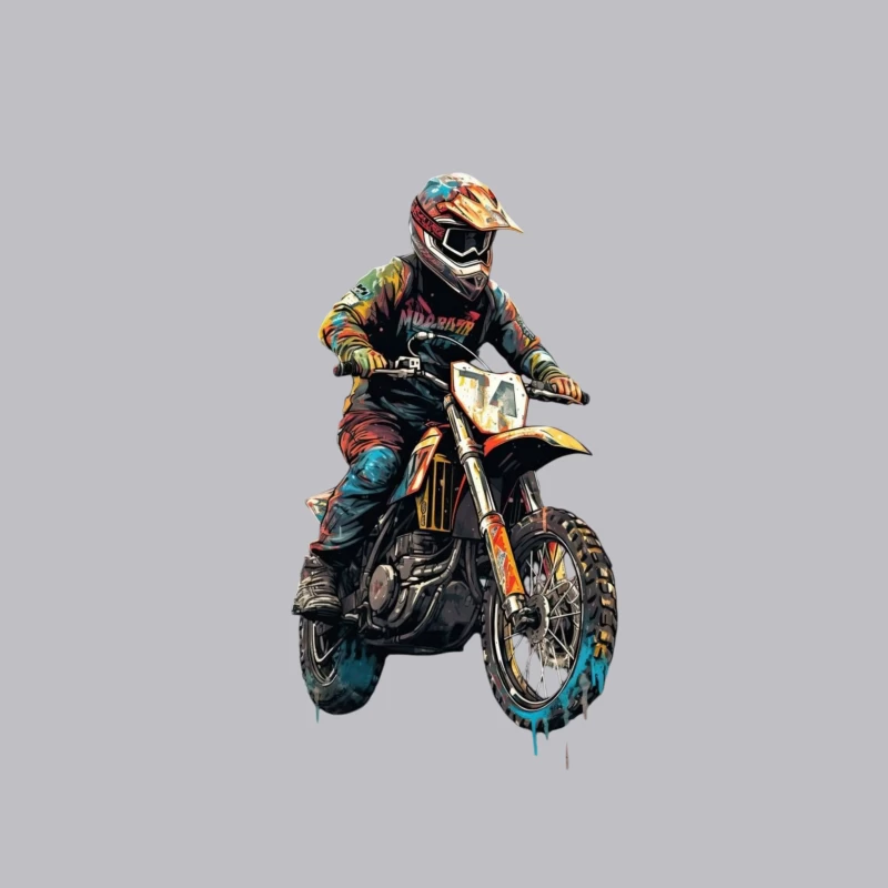 Dynamic Motocross Rider in Action Tapestry