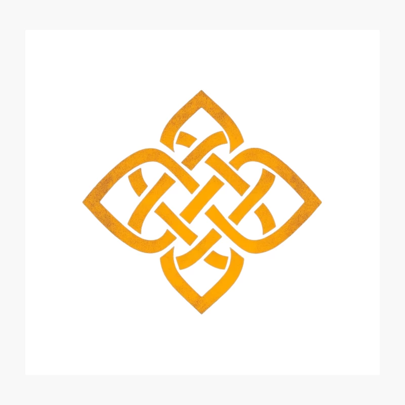Interlaced Orange Celtic Knot Symbol Throw Pillow