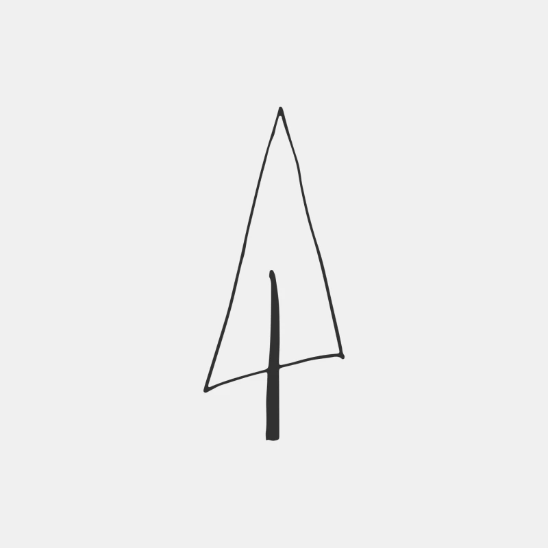 Dessin minimaliste d'un arbre Homme Débardeur