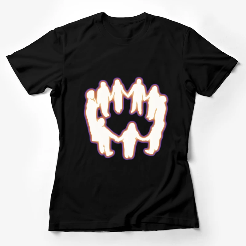 Leuchtende Silhouetten im Kreis Damen T-Shirt