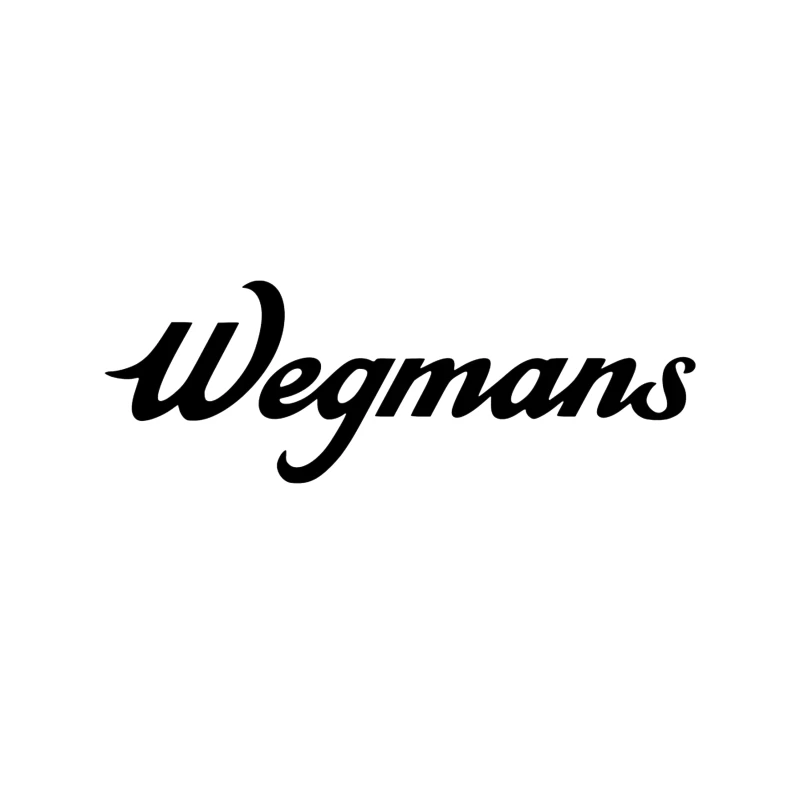 Wegmans Supermarket Chain Logo in Black Script Font Throw Pillow