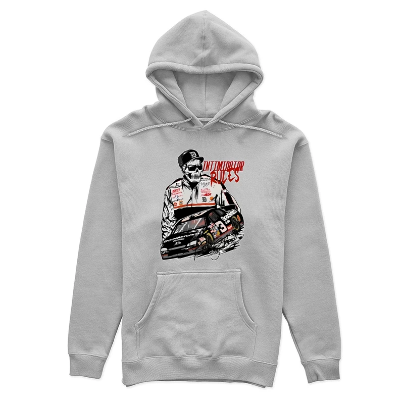 Intimidator-Regeln: Rennfahrer mit Autoillustration Damen Pullover Hoodie