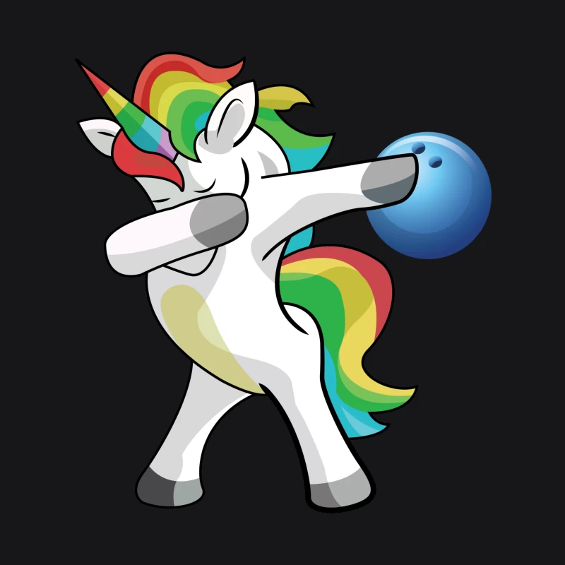 Licorne Dab avec Bowling Arc-en-ciel Homme Sweat à capuche