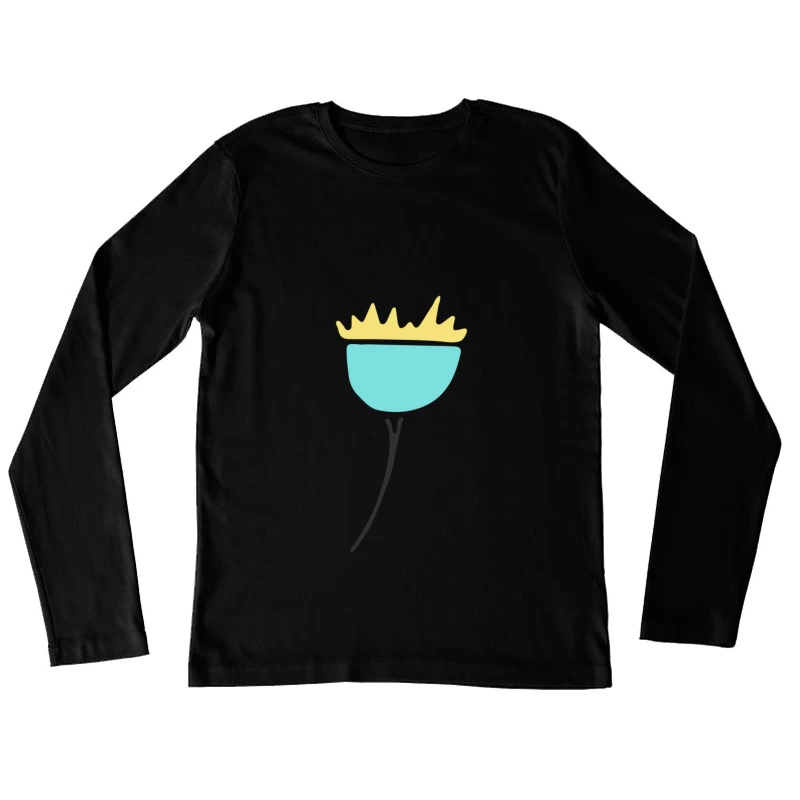 Fleur artistique minimaliste Femme Manches Longues T-Shirt