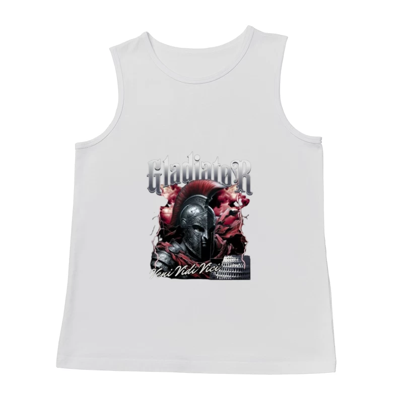 Dramatic Gladiator Warrior with Roman Colosseum in Blood Red Mist Male Tank Top